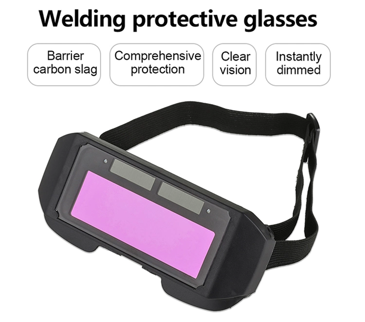 Rhk Adjustable Solar Auto Dimming PC Lens Safety Eye Protection Auto Darkening Welding Goggles Glasses